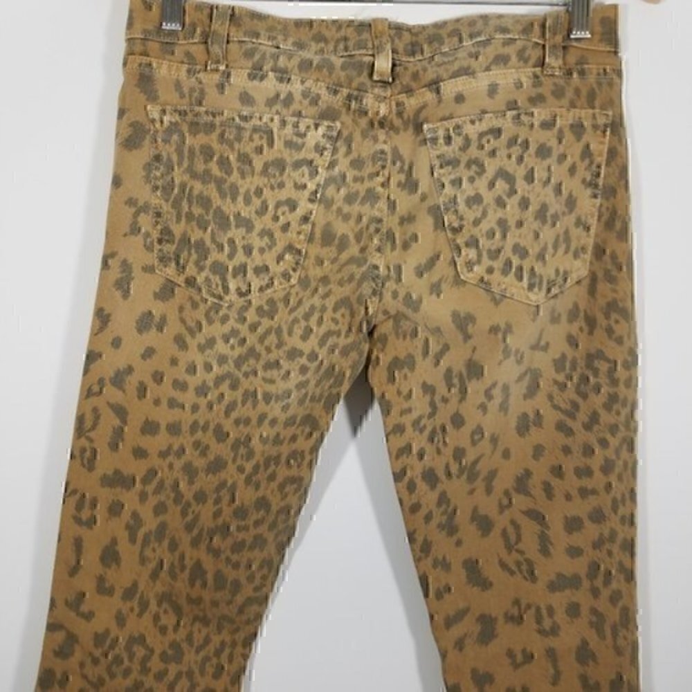 Current/Elliott Camel Leopard Skinny Ankle Jeans 0 - Picture 5 of 7